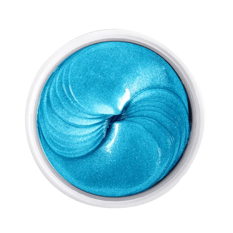 Blue gel in a white container on a transparent background