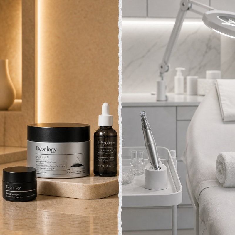 Depology at-home routine vs medspa session
